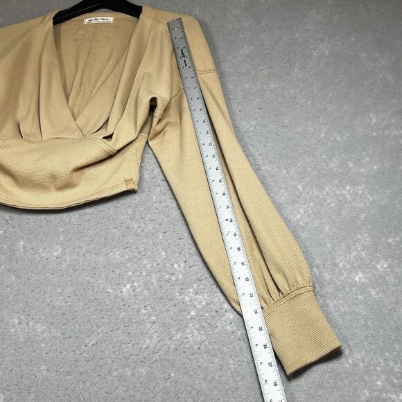 We The Free Surplice Crop Top Womens Size Small Brown All Nighter Long Sleeve - Picture 6 of 11